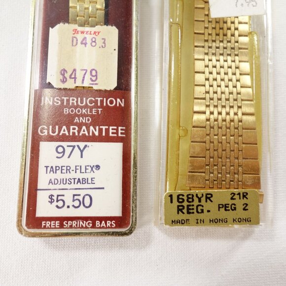 Mixed Lot Of 5 Vintage Metal & Genuine Leather Replacement Watchbands NOS - Picture 4 of 7